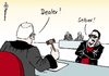 Cartoon: Dealer (small) by Pfohlmann tagged karikatur,cartoon,color,farbe,2013,deutschland,bundesverfassungsgericht,verfassungsgericht,entscheidung,deal,strafverfahren,gericht,justiz,rechtssprechung,absprachen,richter,dealer,geständnis,prozess,urteil