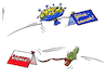 Cartoon: EU-Gratulation Nawrocki (small) by Pfohlmann tagged nawrocki,präsident,polen,stichwahl,wahlsieger,pis,eu,gratulation,glückwunsch,blumenstrauß,kaktus,rechts,euro,glückwunschkarte,brüssel,europa