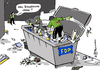 Cartoon: FDP containern (small) by Pfohlmann tagged karikatur,cartoon,farbe,color,2014,deutschland,gründe,fdp,container,abfall,reste,bundestag,lücke,containern,wiederverwertung,recycling,resteverwertung,müll,göring,eckardt