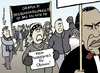 Cartoon: Friedensnobelpreis?! (small) by Pfohlmann tagged friedensnobelpreis,nobelpreis,oslo,obama,us,präsident,krieg,irak,afghanistan,nobelpreisträger,verleihung