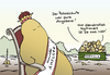 Cartoon: Kartoffelkönigin (small) by Pfohlmann tagged gentechnik,kartoffel,kartoffelkönig,landwirtschaft,amflora,acker,ackerbau,aussaat,polizeischutz