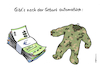 Cartoon: Nach Geburt automatisch (small) by Pfohlmann tagged kindergeld,familien,haushalt,sozialpolitik,camouflage,militarisierung,krieg,baby,strampler,geburt,sozialleistung,bundeswehr,flecktarn,bundesregierung