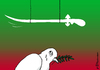 Cartoon: Saudischwert droht (small) by Pfohlmann tagged karikatur,cartoon,2016,color,farbe,saudi,arabien,flagge,fahne,schwert,hinrichtungen,schiiten,sunniten,wahabismus,friedenstaube,damokles,damoklesschwert,bedrohung,islam,religion,spannungen