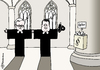 Cartoon: TTIP-Priester (small) by Pfohlmann tagged karikatur,cartoon,2015,color,farbe,deutschland,ttip,freihandelsabkommen,spd,steinmeier,gabriel,befürworter,opfer,verbraucherschutz,religion,priester,glauben,kirche,ideologie,wachstum,kapitalismus,usa,europa,eu,wirtschaft