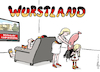 Cartoon: Wurstland (small) by Pfohlmann tagged 2019,deutschland,wurst,wurstland,schweinefleisch,kita,kindergarten,islam,essen,ernährung,nationalismus,rassismus,rücksicht,kultur,glauben,fleisch
