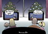 Cartoon: Zweitbaum (small) by Pfohlmann tagged karikatur,color,farbe,2011,deutschland,weihnachten,weihnachtsbaum,christbaum,trend,zweitbaum,tv,fernsehen,fernseher,nachrichten,familie,konsum