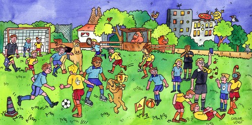 Cartoon: Fussball (medium) by sabine voigt tagged sport,ball,kinder,fussball