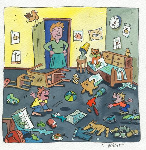 Cartoon: Kinderzimmer (medium) by sabine voigt tagged kinder