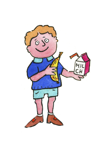Cartoon: pause schule (medium) by sabine voigt tagged pause,schule,schulbrot,pausenbrot,ernährung,gesundheit,erziehung,kindergarten