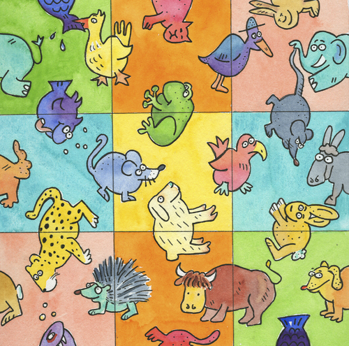 Cartoon: tier tiere (medium) by sabine voigt tagged tier,tiere,elefant,tiger,kinder,spiel