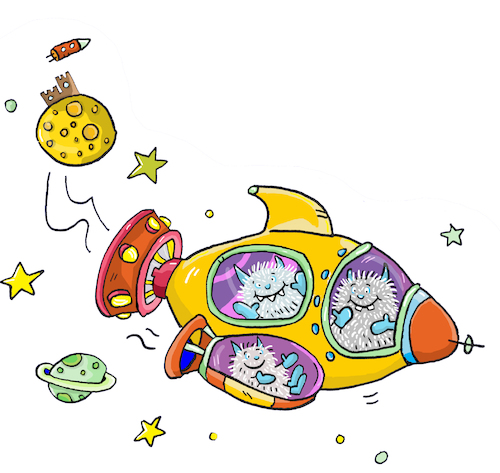 Cartoon: Ufo Raumschiff (medium) by sabine voigt tagged ufo,raumschiff,alien,außerirdischer,all,weltraum,planeten
