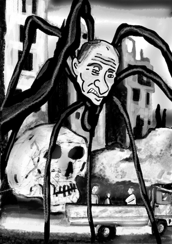 Cartoon: ukraine krieg (medium) by sabine voigt tagged russland,putin,ukraine,krieg,panzer,zerstörung,invasion,drohnen,flüchtlinge,tod,russland,putin,ukraine,krieg,panzer,zerstörung,invasion,drohnen,flüchtlinge,tod