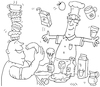 Cartoon: ausmalbild koch (small) by sabine voigt tagged ausmalbild,koch,gast,essen,kochen,küche,ernährung,diät,gesundheit