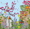 Cartoon: Garten Blumen (small) by sabine voigt tagged kirschblüte,kirschen,bluten,sommer,blühen,garten,rotkehlchen,natur,baum,pflanze,vogel