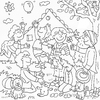 Cartoon: Kindergarten Ausmal-Bild (small) by sabine voigt tagged kindergarten,ausmalbild,grundschule,spielen,kinder,kleinkinder,erziehung,spiel,party,spass