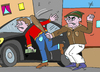 Cartoon: überfall Raub (small) by sabine voigt tagged überfall,raub,räuber,agression,dieb,auto