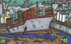 Cartoon: umweltverschmutzung schiff (small) by sabine voigt tagged umweltverschmutzung,schiff,öl,ökologie,leere,flusse,müll,umwelt,nachhaltigkeit