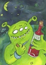 Cartoon: wein Alkohol alien (small) by sabine voigt tagged wein,alkohol,alien,rotwein,weltraum,all,universum