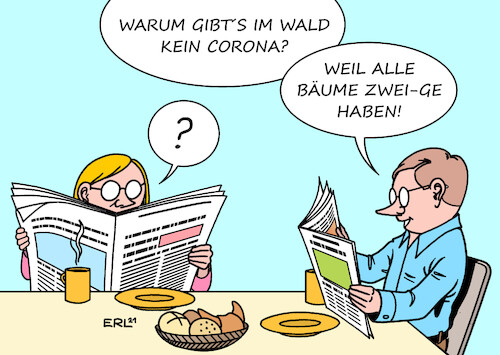 Cartoon: 2G (medium) by Erl tagged politik,corona,virus,pandemie,covid19,vierte,welle,impfung,schutz,2g,regel,geimpft,genesen,frühstück,witz,wald,bäume,zweige,karikatur,erl,politik,corona,virus,pandemie,covid19,vierte,welle,impfung,schutz,2g,regel,geimpft,genesen,frühstück,witz,wald,bäume,zweige,karikatur,erl