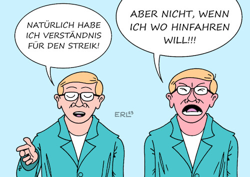 Cartoon: Ab Montag Streik (medium) by Erl tagged politik,arbeit,lohn,gehalt,tarif,tarifverhandlungen,streik,deutschland,verkehr,bahn,flugzeug,flughafen,verständnis,ärger,frust,karikatur,erl,politik,arbeit,lohn,gehalt,tarif,tarifverhandlungen,streik,deutschland,verkehr,bahn,flugzeug,flughafen,verständnis,ärger,frust,karikatur,erl