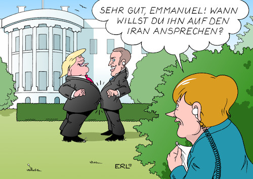 Cartoon: Achse Paris-Berlin (medium) by Erl tagged politik,usa,präsident,donald,trump,rechtspopulismus,nationalismus,america,first,besuch,staatsbesuch,frankreich,emmanuel,macron,verständnis,sympathie,vermittlung,überzeugung,zusammenarbeit,bundeskanzlerin,angela,merkel,achse,paris,berlin,eu,position,handel,freihandel,klima,iran,atomabkommen,weißes,haus,washington,karikatur,erl,politik,usa,präsident,donald,trump,rechtspopulismus,nationalismus,america,first,besuch,staatsbesuch,frankreich,emmanuel,macron,verständnis,sympathie,vermittlung,überzeugung,zusammenarbeit,bundeskanzlerin,angela,merkel,achse,paris,berlin,eu,position,handel,freihandel,klima,iran,atomabkommen,weißes,haus,washington,karikatur,erl