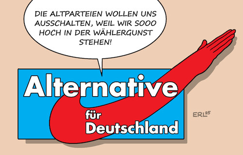 Cartoon: Adolf lässt grüßen (medium) by Erl tagged politik,verfassungsschutz,afd,gesichert,rechtsextrem,hitlergruß,wähler,wählerinnen,umfragen,karikatur,erl,politik,verfassungsschutz,afd,gesichert,rechtsextrem,hitlergruß,wähler,wählerinnen,umfragen,karikatur,erl