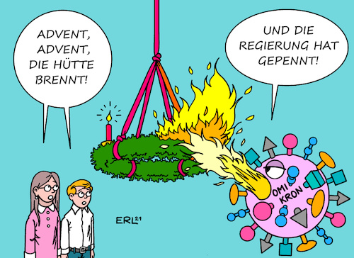 Cartoon: Advent (medium) by Erl tagged politik,corona,virus,pandmie,covid19,mutation,mutante,omikron,regierung,groko,ampel,langsamkeit,trägheit,advent,gedicht,kinder,adventskranz,kerze,karikatur,erl,politik,corona,virus,pandmie,covid19,mutation,mutante,omikron,regierung,groko,ampel,langsamkeit,trägheit,advent,gedicht,kinder,adventskranz,kerze,karikatur,erl