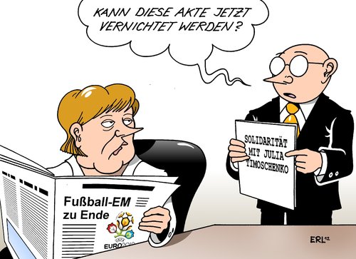 Cartoon: Akte Merkel (medium) by Erl tagged fußball,em,europameisterschaft,polen,ukraine,solidarität,julia,timoschenko,protest,haft,haftbedingungen,bundeskanzlerin,angela,merkel,akte,fußball,europameisterschaft,polen,ukraine,solidarität,timoschenko