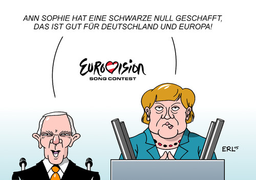 Cartoon: Ann Sophie (medium) by Erl tagged eurovision,song,contest,deutschland,null,punkte,ann,sophie,eu,europa,schäuble,merkel,politik,finanzen,sparkurs,austerität,schwarze,musik,wettbewerb,karikatur,erl,eurovision,song,contest,deutschland,null,punkte,ann,sophie,eu,europa,schäuble,merkel,politik,finanzen,sparkurs,austerität,schwarze,musik,wettbewerb