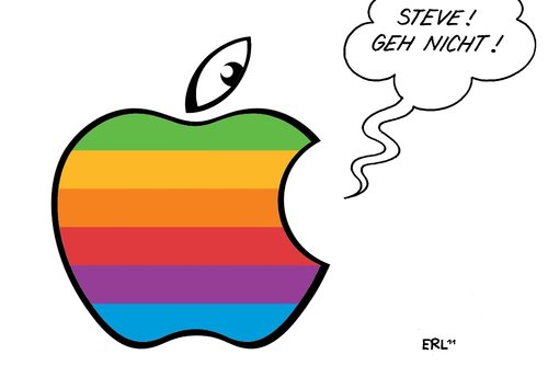 Cartoon: Apple (medium) by Erl tagged rücktritt,rückzug,jobs,steve,computer,apple,apple,chef,steve jobs,cook,rücktritt,itunes,iphone,ipad,macintosh,technik,computer,steve,jobs