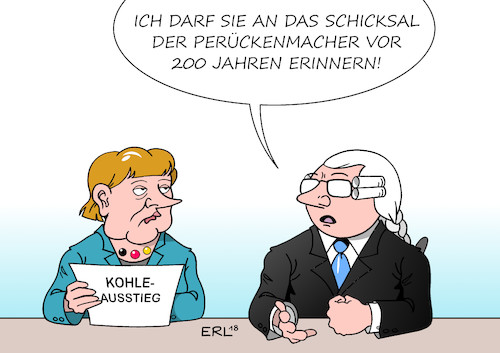 Cartoon: Arbeitsplatzverluste (medium) by Erl tagged illustration,politik,kohleausstieg,angst,arbeitsplatz,arbeitsplatzverluste,merkel,karikatur,erl,illustration,politik,kohleausstieg,angst,arbeitsplatz,arbeitsplatzverluste,merkel,karikatur,erl