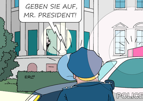 Cartoon: Aufgabe (medium) by Erl tagged politik,usa,wahl,präsidentschaft,sieger,wahlsieg,joe,biden,demokraten,republikaner,niederlage,präsident,donald,trump,leugnung,anfechtung,gericht,verschwörungstheorie,wahlbetrug,überredung,parteifreunde,aufgabe,hausbesetzer,polizei,karikatur,erl,politik,usa,wahl,präsidentschaft,sieger,wahlsieg,joe,biden,demokraten,republikaner,niederlage,präsident,donald,trump,leugnung,anfechtung,gericht,verschwörungstheorie,wahlbetrug,überredung,parteifreunde,aufgabe,hausbesetzer,polizei,karikatur,erl