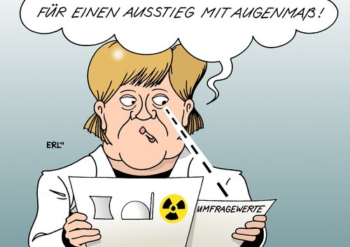 Cartoon: Augenmaß (medium) by Erl tagged atomkraftwerk,umfragewerte,wahlkampf,wahl,taktik,augenmaß,ausstieg,atomenergie,fdp,csu,cdu,gelb,schwarz,regierung,bundeskanzlerin,merkel,angela merkel,bundeskanzlerin,atomenergie,ausstieg,wahl,wahlkampf,umfragewerte,atomkraftwerk,atomkraft,akw,fukushima,angela,merkel