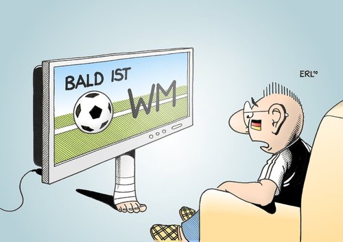 Cartoon: Ballack (medium) by Erl tagged michael,ballack,fußball,wm,ausfall,verletzung,bänderriss,vorfreude,schock,deutschland,nationalmannschaft,fernsehen,tv,gerät,michael ballack,fußball,fussball,sport,ausfall,fußballer,vorfreude,schock,deutschland,wm,weltmeisterschaft,michael,ballack