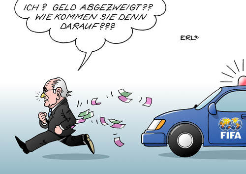 Cartoon: Blatter (medium) by Erl tagged golg,nase,auto,polizei,untersuchung,ermittlungen,millionen,geld,bereicherung,korruption,verdacht,blatter,sepp,präsident,ex,sport,welt,verband,fußball,fifa,golden,karikatur,erl,fifa,fußball,verband,welt,sport,ex,präsident,sepp,blatter,verdacht,korruption,bereicherung,geld,millionen,ermittlungen,untersuchung,polizei,auto,karikatur,erl