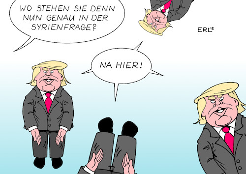 Cartoon: Blöde Frage (medium) by Erl tagged politik,präsident,donald,trump,rechtspopulismus,nationalismus,angeberei,säbelrasseln,sprunghaftigkeit,unberechenbarkeit,syrien,diktator,assad,krieg,bürgerkrieg,stellvertreterkrieg,russland,usa,iran,türkei,saudi,arabien,position,karikatur,erl,politik,präsident,donald,trump,rechtspopulismus,nationalismus,angeberei,säbelrasseln,sprunghaftigkeit,unberechenbarkeit,syrien,diktator,assad,krieg,bürgerkrieg,stellvertreterkrieg,russland,usa,iran,türkei,saudi,arabien,position,karikatur,erl