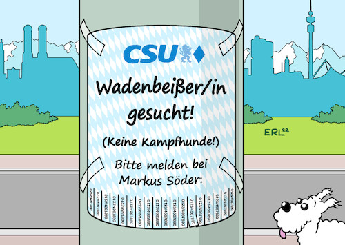 Cartoon: CSU (medium) by Erl tagged politik,partei,csu,rücktritt,generalsekretär,stephan,mayer,bedrohung,journalisten,bericht,privatleben,suche,wadenbeißer,wadenbeißerin,terrier,zettel,laterne,parteichef,markus,söder,karikatur,erl,politik,partei,csu,rücktritt,generalsekretär,stephan,mayer,bedrohung,journalisten,bericht,privatleben,suche,wadenbeißer,wadenbeißerin,terrier,zettel,laterne,parteichef,markus,söder,karikatur,erl