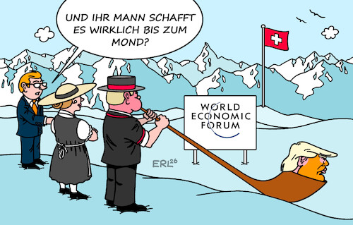Cartoon: Davos (medium) by Erl tagged politik,weltwirtschaftsforum,world,economic,forum,davos,schweiz,trump,groenland,zerstörung,weltordnung,alphorn,mond,karikatur,erl,politik,weltwirtschaftsforum,world,economic,forum,davos,schweiz,trump,groenland,zerstörung,weltordnung,alphorn,mond,karikatur,erl