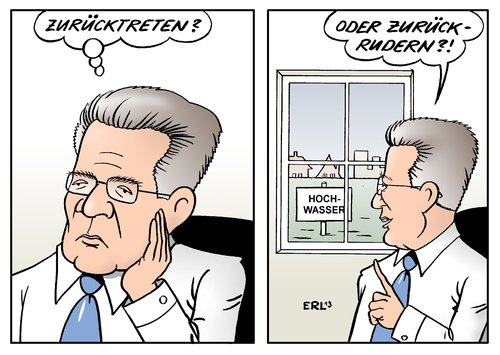 Cartoon: De Maiziere (medium) by Erl tagged zurückrudern,zurücktreten,rücktritt,wasser,deutschland,regen,hochwasser,verschleierung,vertuschung,steuerverschwendung,zulassung,hawk,euro,drohne,maiziere,de,thomas,verteidigungsminister,verteidigungsminister,thomas,de,maiziere,drohne,euro,hawk,zulassung,steuerverschwendung,vertuschung,verschleierung,hochwasser,regen,deutschland,wasser,rücktritt,zurücktreten,zurückrudern