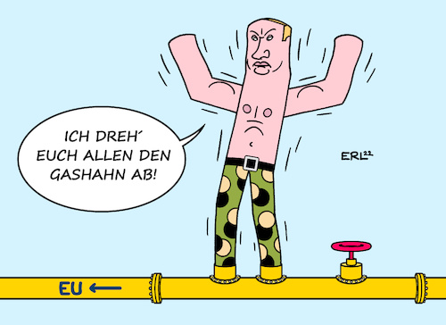 Cartoon: Der Gasriese (medium) by Erl tagged politik,krieg,angriff,überfall,wladimir,putin,russland,ukraine,reaktion,usa,nato,eu,sanktionen,waffenlieferungen,gegenreaktion,stopp,gaslieferungen,polen,bulgarien,drohung,gashahn,zu,karikatur,erl,politik,krieg,angriff,überfall,wladimir,putin,russland,ukraine,reaktion,usa,nato,eu,sanktionen,waffenlieferungen,gegenreaktion,stopp,gaslieferungen,polen,bulgarien,drohung,gashahn,zu,karikatur,erl