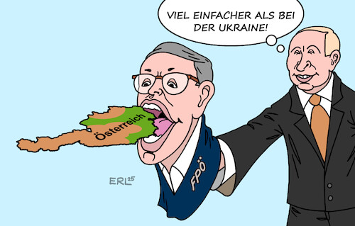 Cartoon: Der Puppenspieler von Moskau (medium) by Erl tagged politik,österreich,regierung,fpö,kickl,rechtsextremismus,freude,putin,karikatur,erl,politik,österreich,regierung,fpö,kickl,rechtsextremismus,freude,putin,karikatur,erl