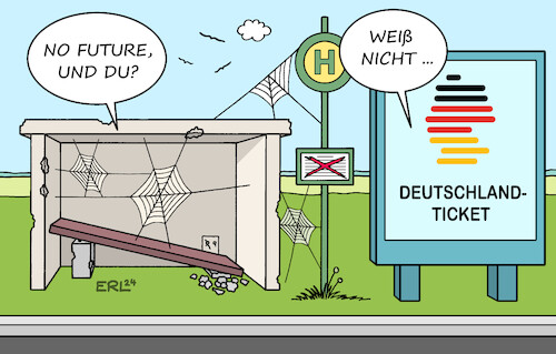 Cartoon: Deutschlandticket (medium) by Erl tagged politik,deutschland,verkehr,öffentlicher,personenverkehr,öffentliche,verkehrsmittel,nahverkehr,bahn,bus,stadt,land,marode,anbindung,schlecht,deutschlandticket,offen,streit,finanzierung,bund,länder,kommunen,karikatur,erl,politik,deutschland,verkehr,öffentlicher,personenverkehr,öffentliche,verkehrsmittel,nahverkehr,bahn,bus,stadt,land,marode,anbindung,schlecht,deutschlandticket,offen,streit,finanzierung,bund,länder,kommunen,karikatur,erl