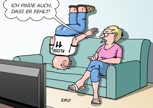 Cartoon: DFB Team Angriff (medium) by Erl tagged erl,karikatur,sofa,couch,zuschauer,fernsehen,salto,jubel,tor,klose,miroslav,fehlen,angriff,schwäche,unentschieden,remis,torlos,tore,null,polen,deutschland,spiel,europameisterschaft,frankreich,2016,em,fußball,fußball,em,2016,frankreich,europameisterschaft,spiel,deutschland,polen,null,tore,torlos,remis,unentschieden,schwäche,angriff,fehlen,miroslav,klose,tor,jubel,salto,fernsehen,zuschauer,couch,sofa,karikatur,erl