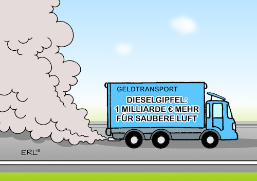 Cartoon: Dieselmaßnahmen (medium) by Erl tagged politik,diesel,dieselskandal,vw,audi,autohersteller,autobauer,autoindustrie,software,manipulation,abgaswerte,abgase,werte,weigerung,nachbesserung,nachrüstung,luft,luftverschmutzung,städte,gerichte,urteil,fahrverbote,dieselfahrer,dieselgipfel,maßnahmen,milliarde,euro,fahrzeuge,kommunen,geldtransport,karikatur,erl,politik,diesel,dieselskandal,vw,audi,autohersteller,autobauer,autoindustrie,software,manipulation,abgaswerte,abgase,werte,weigerung,nachbesserung,nachrüstung,luft,luftverschmutzung,städte,gerichte,urteil,fahrverbote,dieselfahrer,dieselgipfel,maßnahmen,milliarde,euro,fahrzeuge,kommunen,geldtransport,karikatur,erl