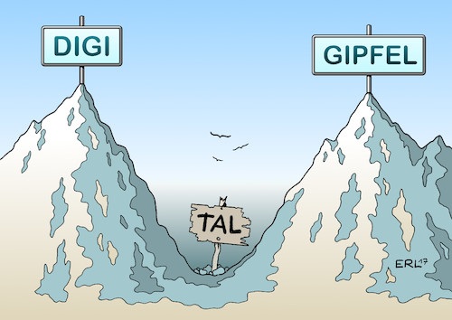 Cartoon: Digitalgipfel (medium) by Erl tagged digitalgipfel,deutschland,digital,analog,internet,dsl,leitungen,ausbau,netzausbau,rückstand,langsamkeit,funkloch,smartphone,pc,computer,bit,byte,daten,menge,wirtschaft,standort,berg,gipfel,tal,karikatur,erl,digitalgipfel,deutschland,digital,analog,internet,dsl,leitungen,ausbau,netzausbau,rückstand,langsamkeit,funkloch,smartphone,pc,computer,bit,byte,daten,menge,wirtschaft,standort,berg,gipfel,tal,karikatur,erl