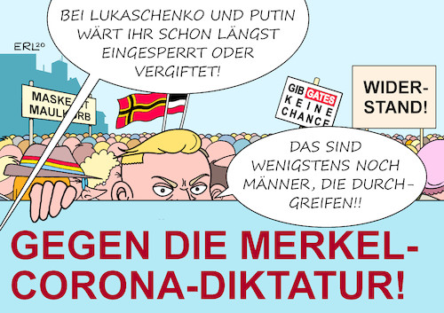 Cartoon: Diktatur (medium) by Erl tagged politik,corona,pandemie,maßnahmen,einschränkung,grundrechte,wissenschaft,virologie,demonstration,coronademo,verschwörungstheorie,leugnung,gefährlichkeit,ablehnung,masken,maulkorb,merkel,diktatur,esotherik,rechtsextremismus,belarus,lukaschenko,gegner,verhaftung,vergiftung,kritiker,russland,putin,karikatur,erl,politik,corona,pandemie,maßnahmen,einschränkung,grundrechte,wissenschaft,virologie,demonstration,coronademo,verschwörungstheorie,leugnung,gefährlichkeit,ablehnung,masken,maulkorb,merkel,diktatur,esotherik,rechtsextremismus,belarus,lukaschenko,gegner,verhaftung,vergiftung,kritiker,russland,putin,karikatur,erl