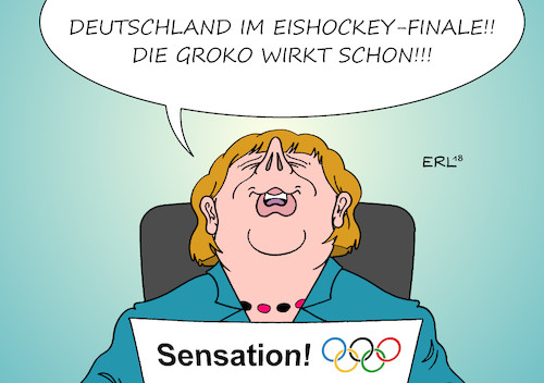 Cartoon: Eishockey (medium) by Erl tagged politik,sport,olympia,olympische,spiele,winterspiele,pyeongchang,deutschland,eishockey,finale,bundeskanzlerin,angela,merkel,glaube,erfolg,groko,große,koalition,cdu,csu,spd,schwung,optimismus,karikatur,erl,politik,sport,olympia,olympische,spiele,winterspiele,pyeongchang,deutschland,eishockey,finale,bundeskanzlerin,angela,merkel,glaube,erfolg,groko,große,koalition,cdu,csu,spd,schwung,optimismus,karikatur,erl