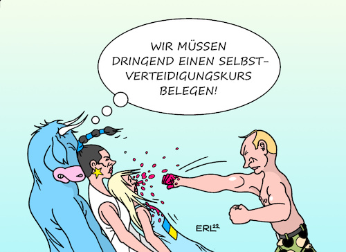 Cartoon: EU-Vorsätze (medium) by Erl tagged politik,krieg,russland,präsident,wladimir,putin,ukraine,angriff,überfall,eu,selbstverteidigung,verteidigung,verbesserung,kurs,europa,stier,faust,schläge,blut,kampf,karikatur,erl,politik,krieg,russland,präsident,wladimir,putin,ukraine,angriff,überfall,eu,selbstverteidigung,verteidigung,verbesserung,kurs,europa,stier,faust,schläge,blut,kampf,karikatur,erl