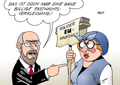 Cartoon: EU Fastnacht (medium) by Erl tagged eu,haushalt,parlament,trick,verkleidung,karneval,fastnacht,fasching,hausfrau,solide,protest,ablehnung,martin,schulz,eu,haushalt,parlament,trick,verkleidung,karneval,fastnacht,fasching,hausfrau,solide,protest,ablehnung,martin,schulz