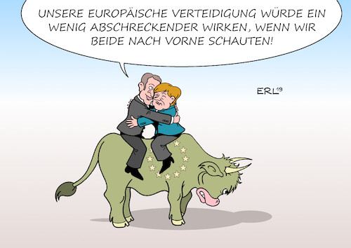 Cartoon: Europäische Verteidigung (medium) by Erl tagged politik,frankreich,nationalfeiertag,militaer,eu,europaeische,verteidigung,gemeinsam,macron,merkel,abschreckung,karikatur,erl,politik,frankreich,nationalfeiertag,militaer,eu,europaeische,verteidigung,gemeinsam,macron,merkel,abschreckung,karikatur,erl